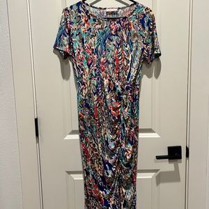 Floral maternity maxi with side slit